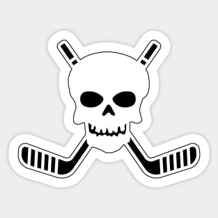 SKULL AND CROSSED HOCKEY STICKS Sticker